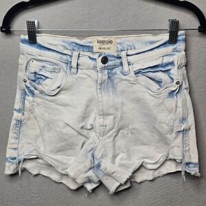 Vintage Kensie Luxe Womens Micro Jean Shorts 2 Raw Hem Distressed‎ Light Blue